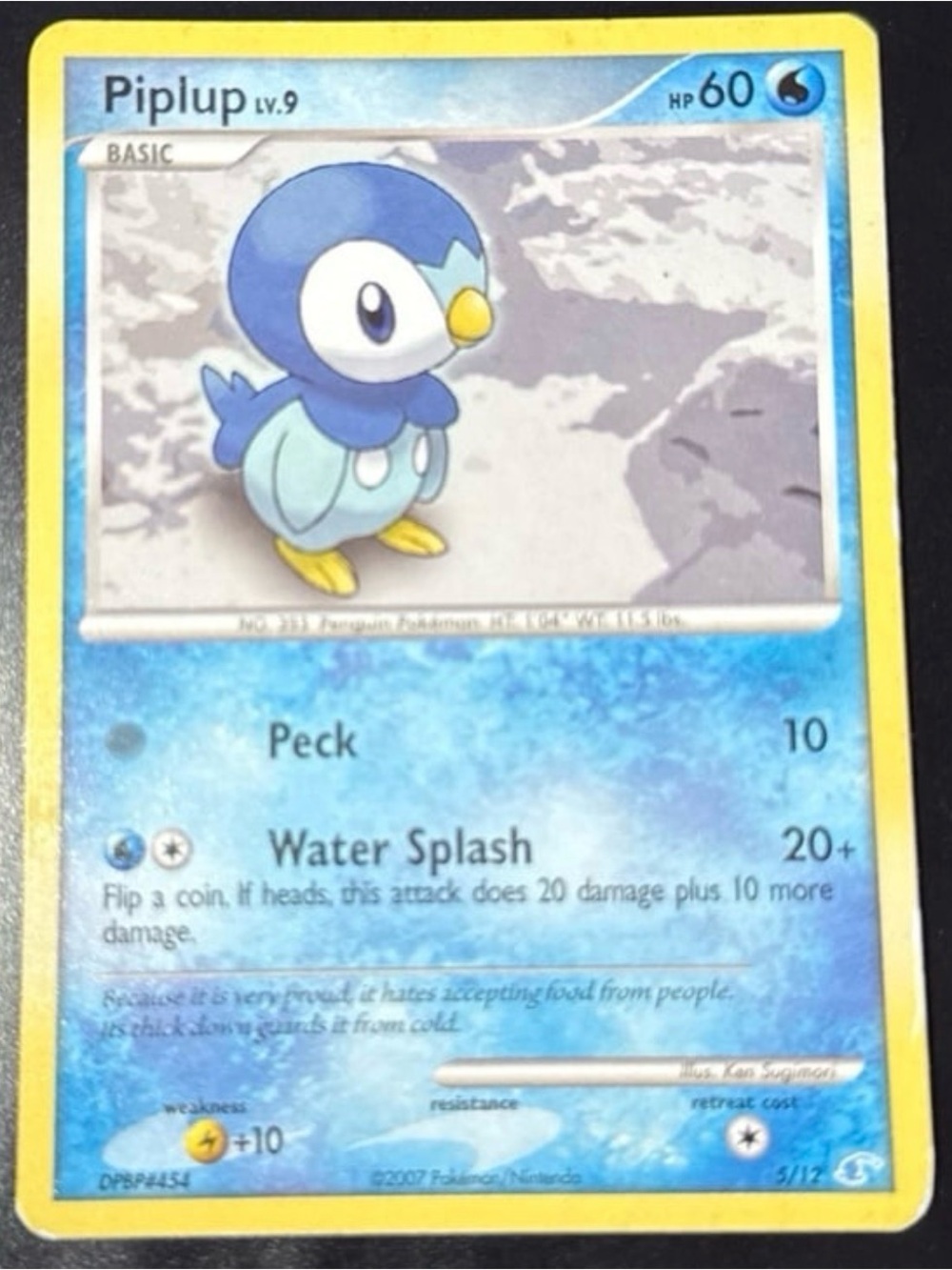 Piplup 5/12 DP Trainer Kit: Manaphy & Lucario Set Art Non-HoloFoil Mp Moderately